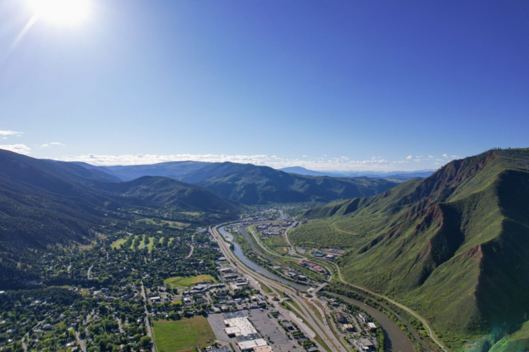 View of Glenwood Springs from Aspen road trip