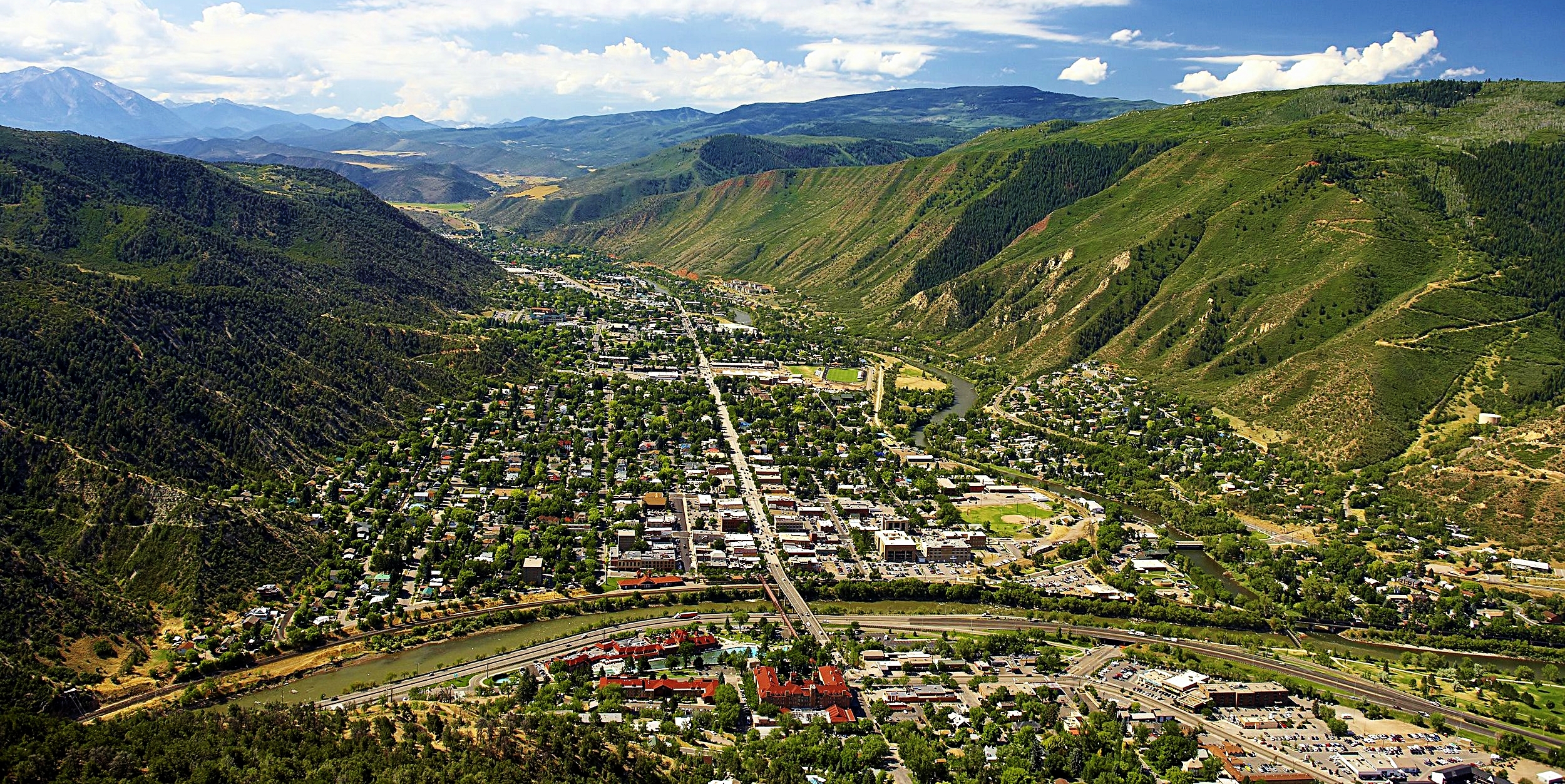 Roaring Fork Valley - Glenwood Springs looking South towards Aspen