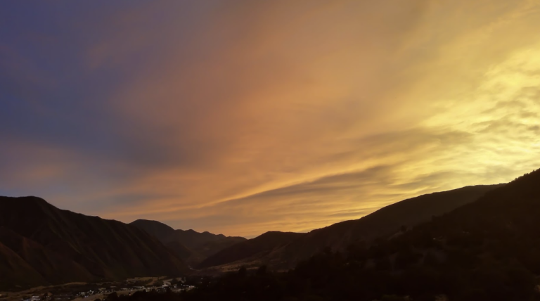 Sunset driving from the perfect Aspen road trip to Glenwood Springs